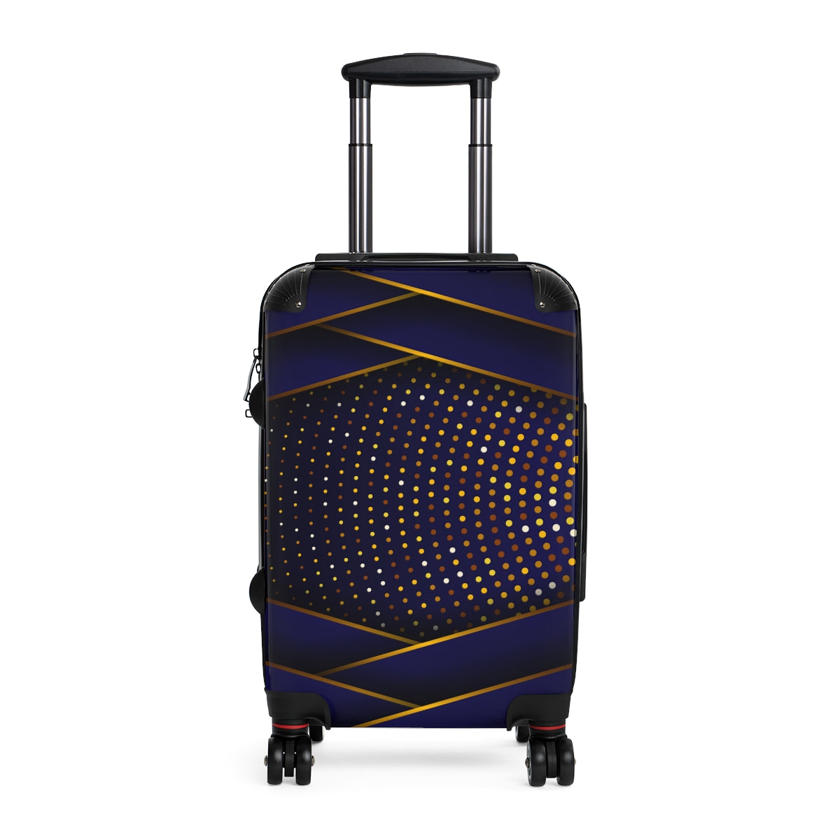 CARRY-ON LUGGAGE WITH WHEELS | Luxury Gold Blue | Artzira | Cabin Suitcases | Trolly Travel Bags | 4 Wheeled Spinners | Personalized