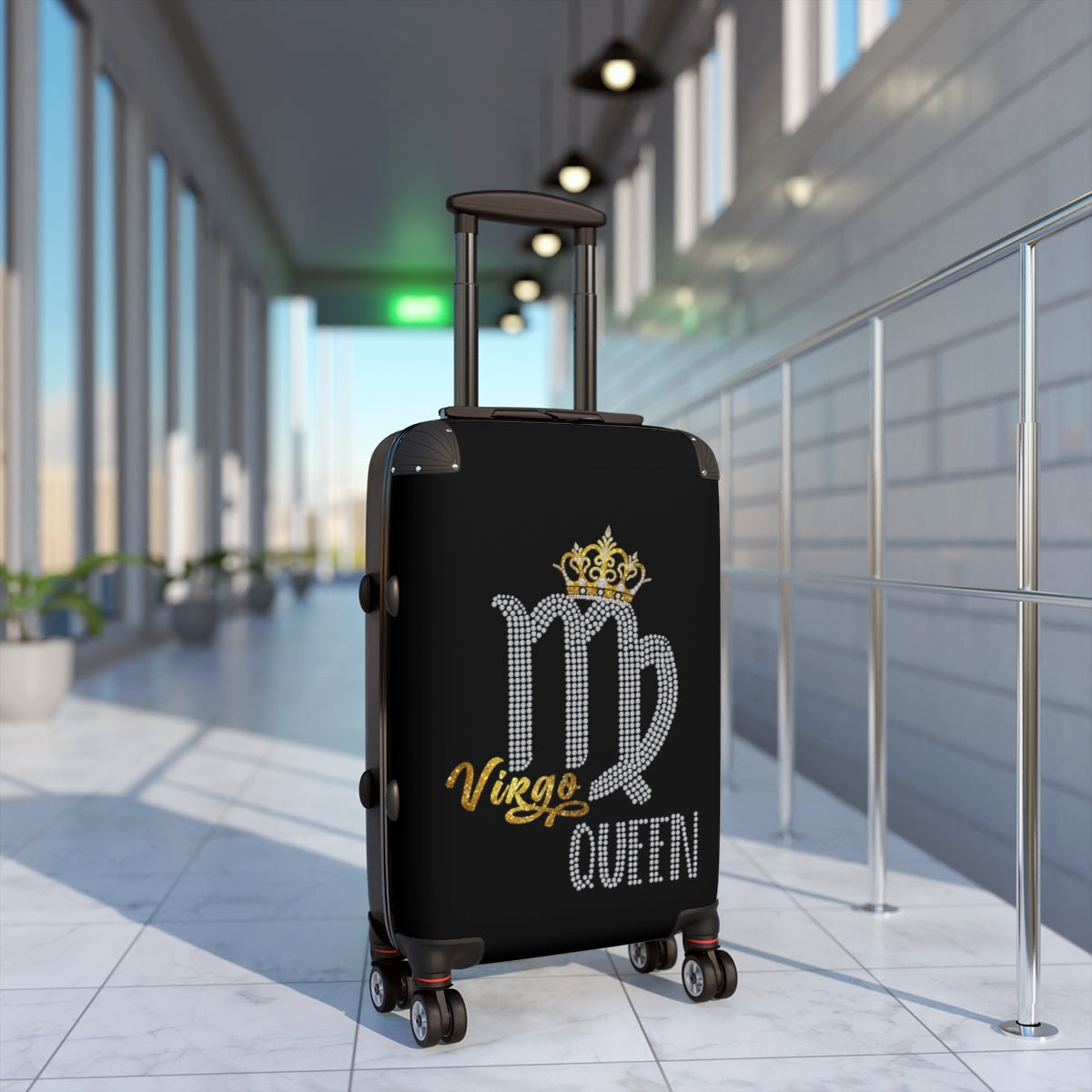 CARRY-ON LUGGAGE WITH WHEELS | Virgo Queen Zodiac Women | Artzira | Cabin Suitcases | Trolly Travel Bags | 4 Wheeled Spinners