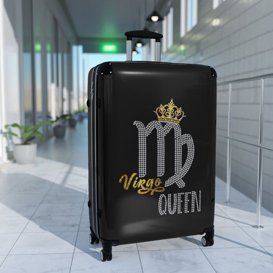 CARRY-ON LUGGAGE WITH WHEELS | Virgo Queen Zodiac Women | Artzira | Cabin Suitcases | Trolly Travel Bags | 4 Wheeled Spinners