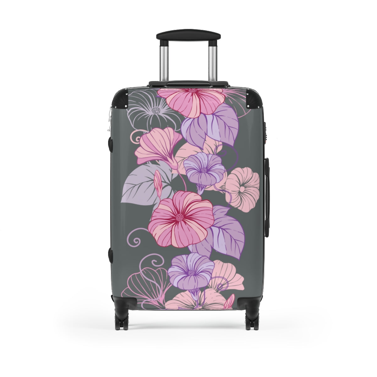 CARRY-ON LUGGAGE FOR HONEYMOON, WOMEN FLORAL SUITCASES BY ARTZIRA, ALL SIZES, ARTISTIC DESIGNS, DOUBLE WHEELED SPINNER