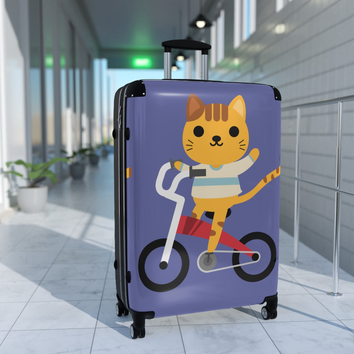 KIDS SUITCASES, Cat Carry-on Luggage With Wheels, Spinner, Combination Lock, Cabin Suitcase for Kids by Artzira
