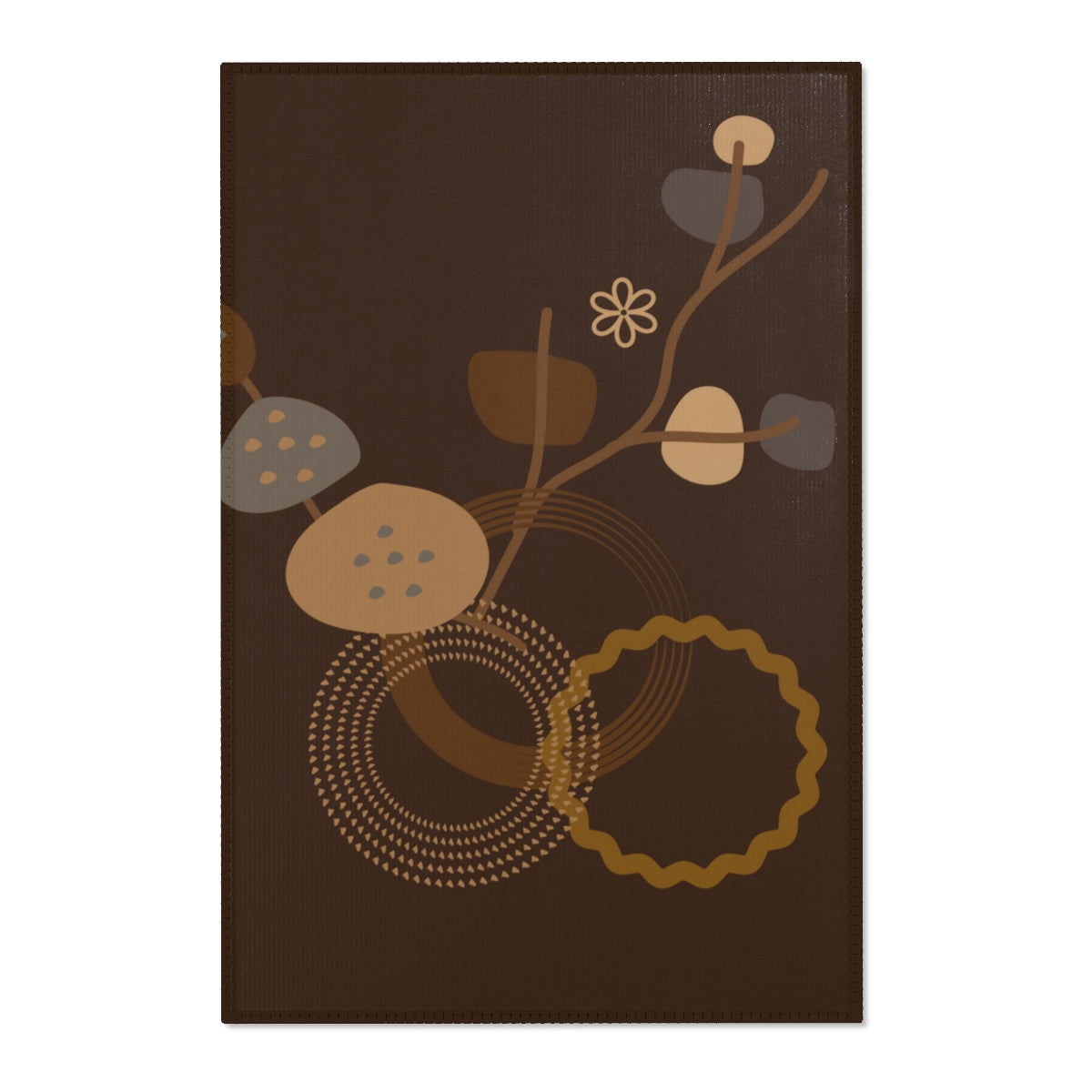 MODERN ART COFFEE BROWN AREA RUGS