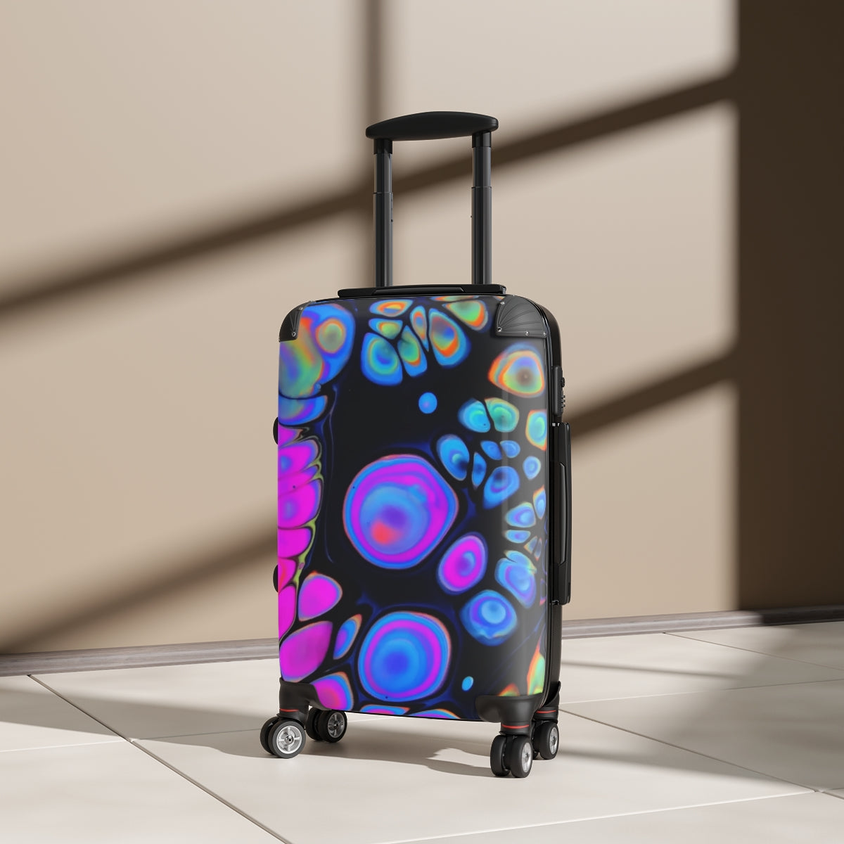 CARRY-ON LUGGAGE ABSTRACT ART SUITCASES BY ARTZIRA, ARTISTIC DESIGNS, DOUBLE WHEELED SPINNER