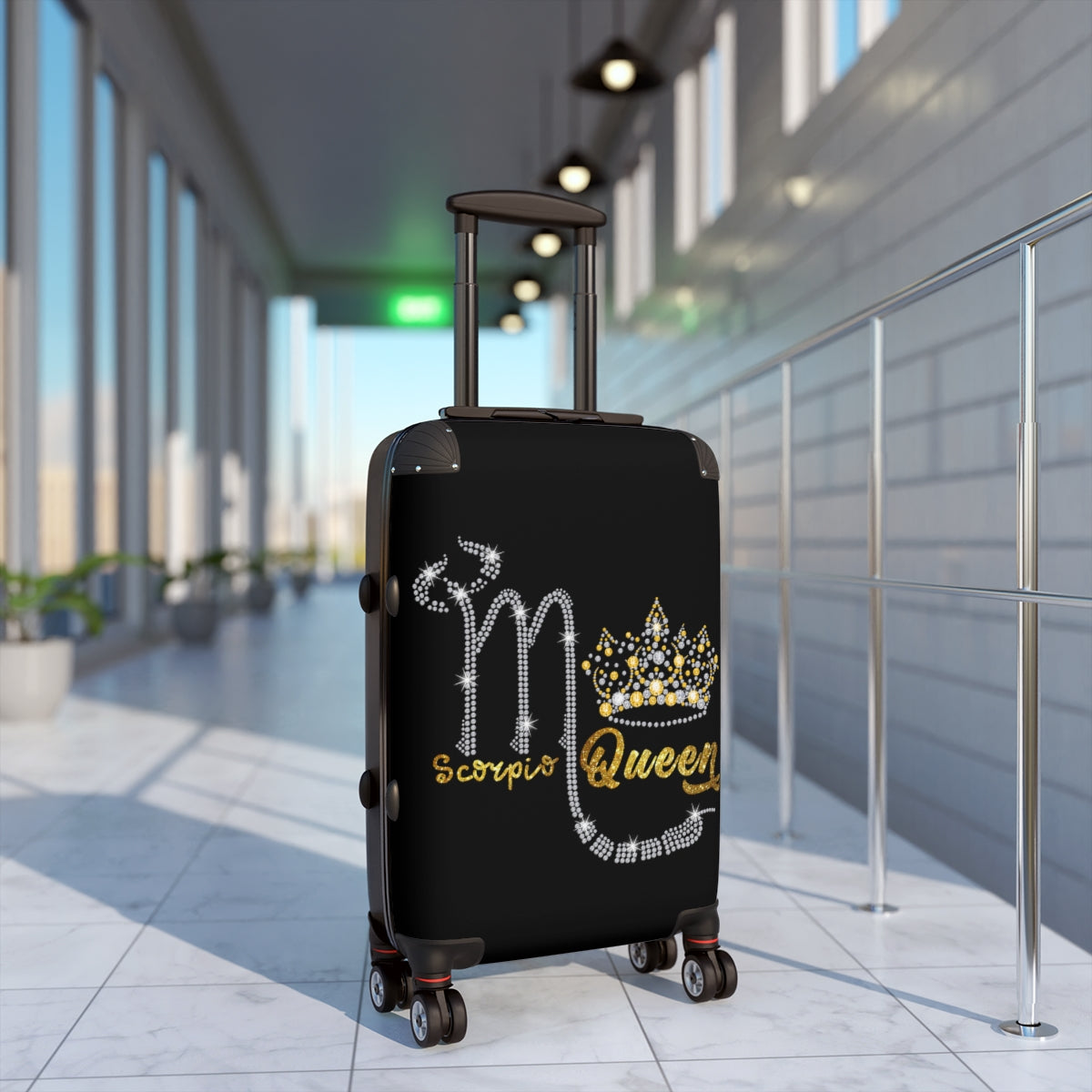 CARRY-ON LUGGAGE | Scorpio Queen Zodiac Women | Artzira | Cabin Suitcases Set | Trolly Travel Bags | 4 Wheeled Spinners