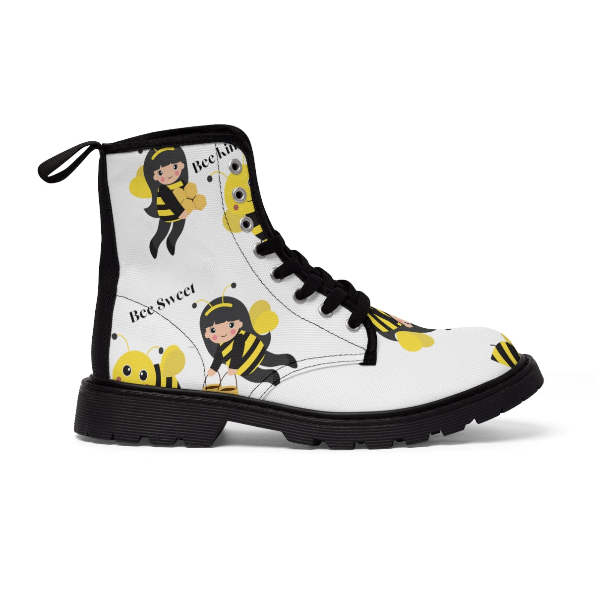 Women's Canvas Boots Bee Theme