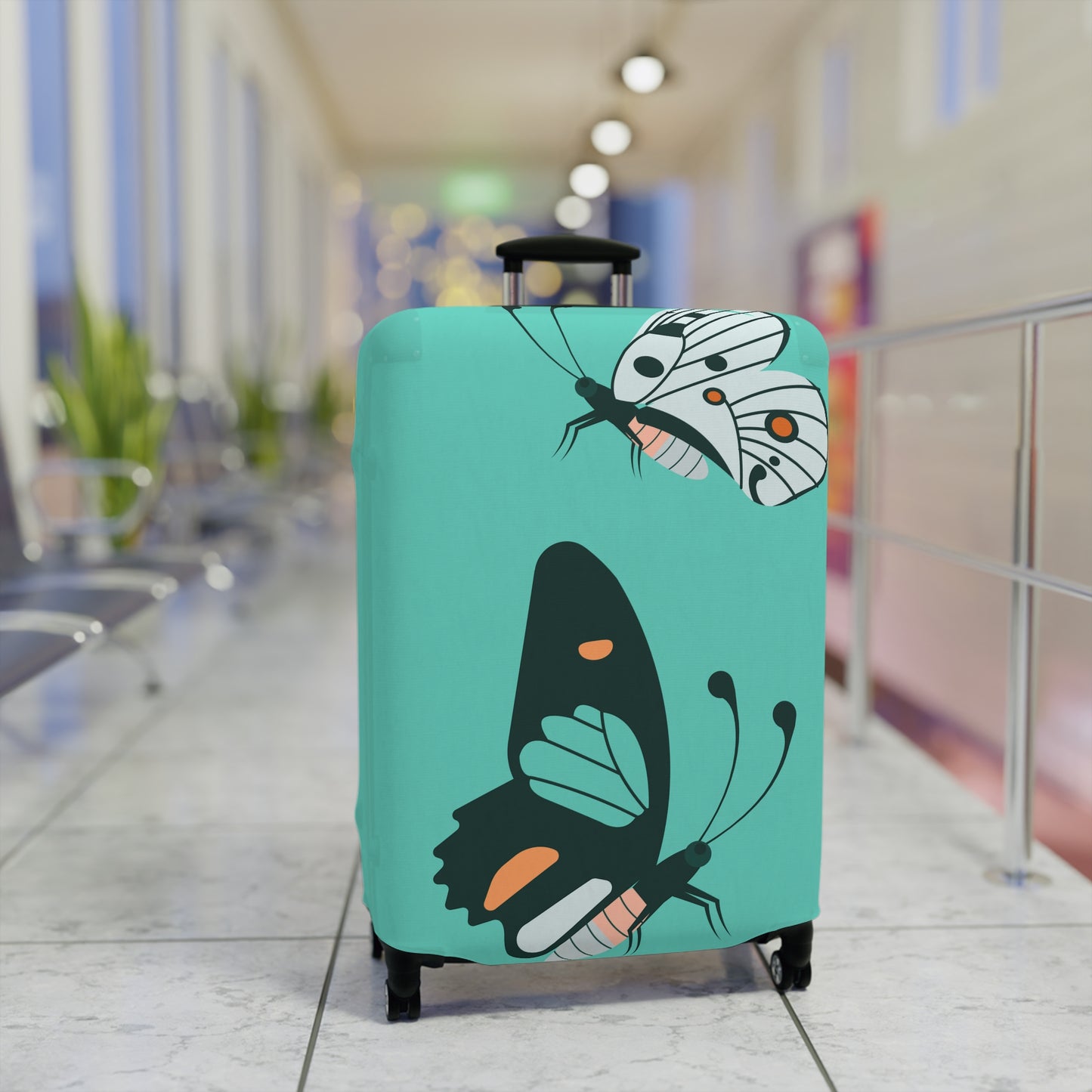 Luggage Cover, Teal Butterfly Luggage Cover in 3 Sizes