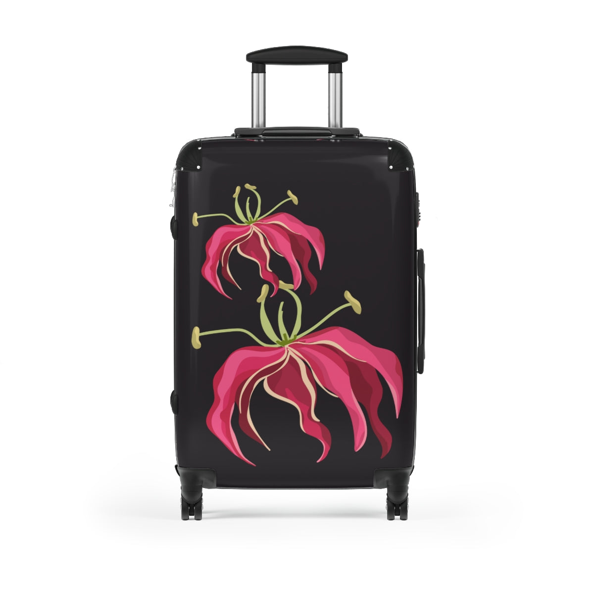 PINK FLORAL SUITCASE SET Artzira, Cabin Suitcase Carry-On Luggage, Trolly Travel Bags Double Wheeled Spinners, Women's Choice, Bridal Gift