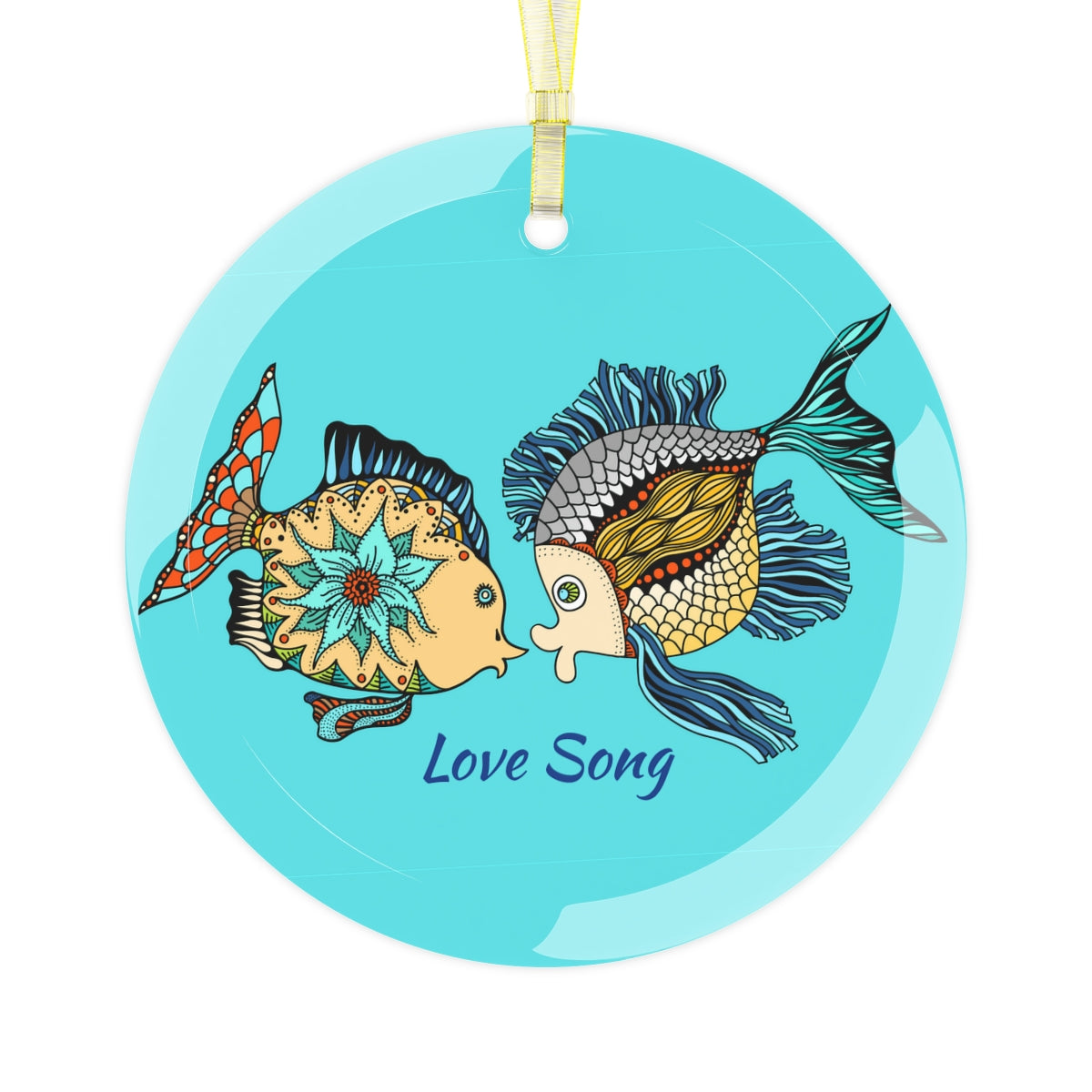 FISH GLASS ORNAMENT, Christmas Gift, Beautiful Retro fishes | Personalized