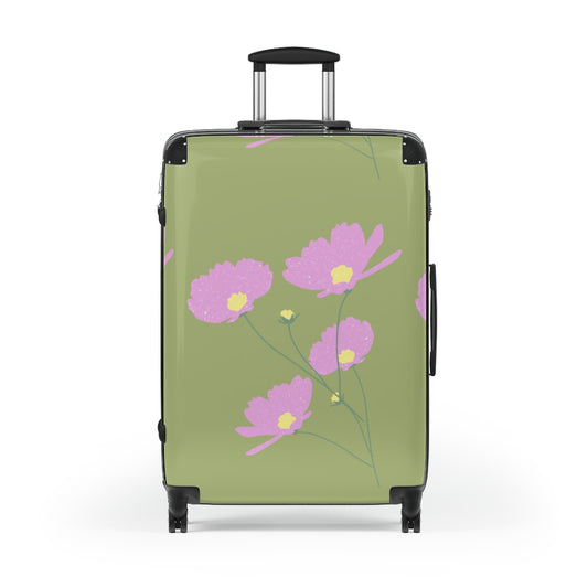 GREENIĶ FLORAL SUITCASE SET Artzira, Cabin Suitcase Carry-On Luggage, Trolly Travel Bags Double Wheeled Spinners, Women's Choice, Bridal Gift