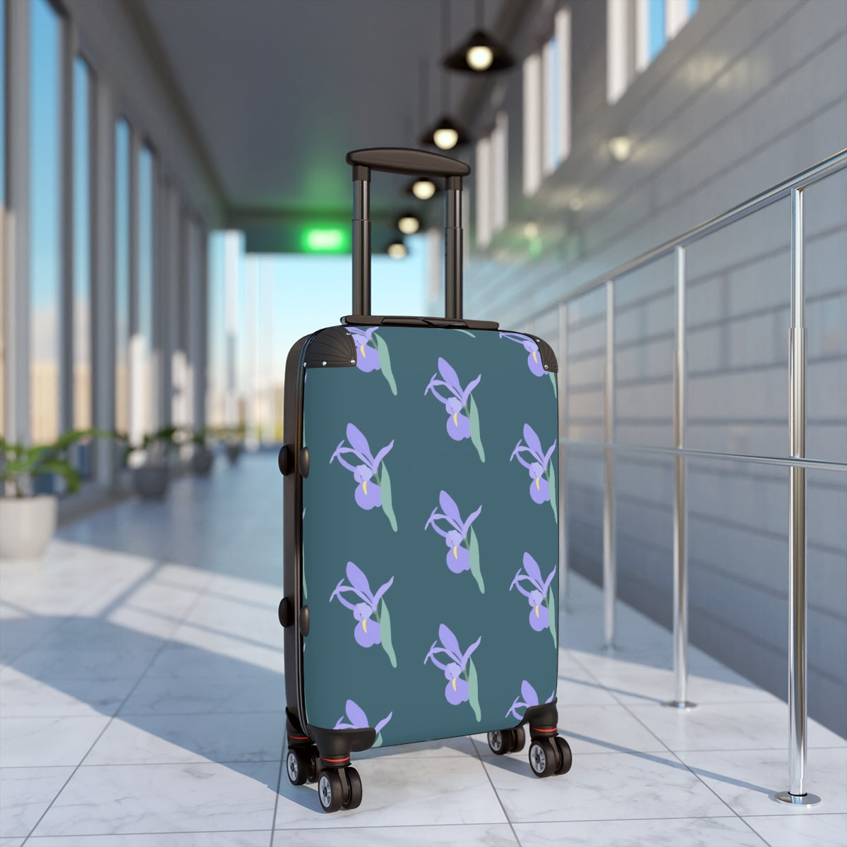 CARRY-ON LUGGAGE SET BY ARTZIRA, FLORAL ARTWORK, DOUBLE WHEELED SPINNER