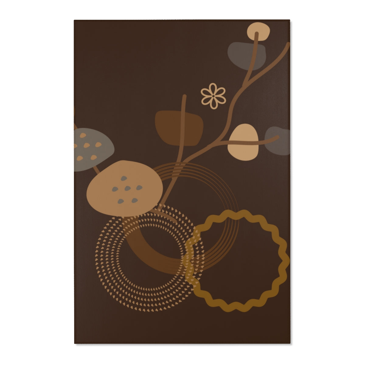 MODERN ART COFFEE BROWN AREA RUGS