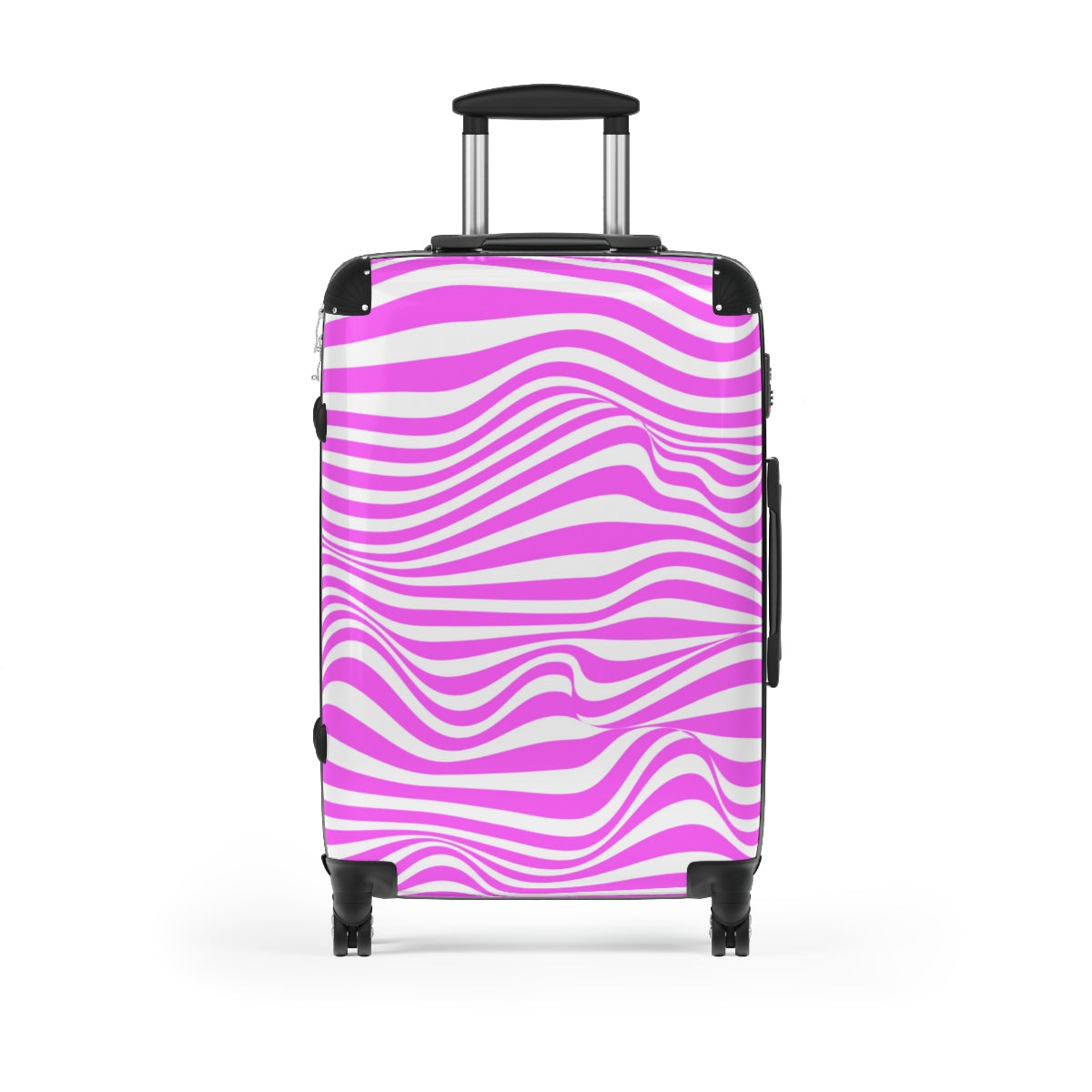 CARRY-ON Personalised | Pink Spirals |Cabin Suitcases | luggage With Wheels | Spinner | Designer Luggage By Artzira