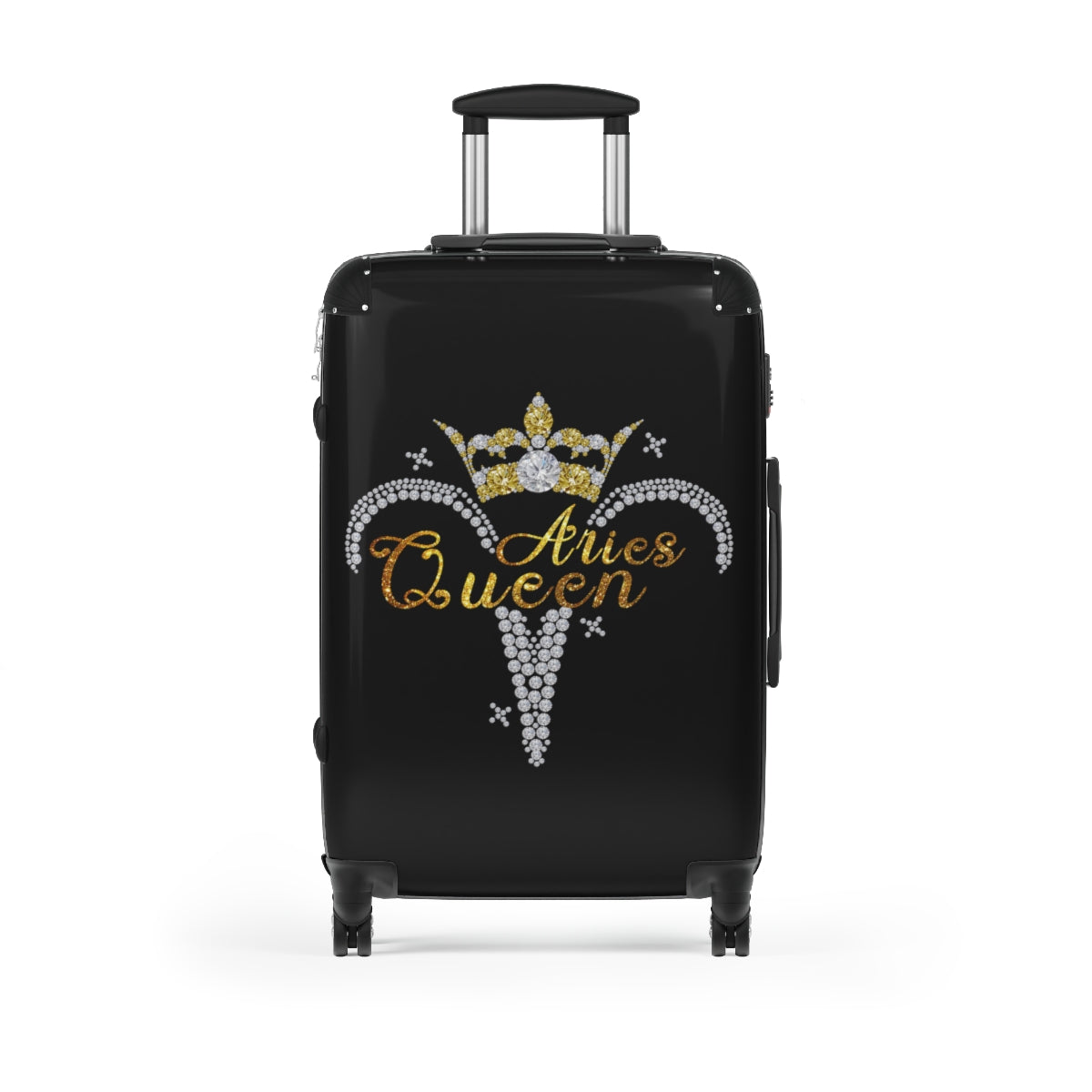 CARRY-ON LUGGAGE | Aries Queen Zodiac Women | Artzira | Cabin Suitcases Hard Shell | Trolly Travel Bags | 4 Wheeled Spinners