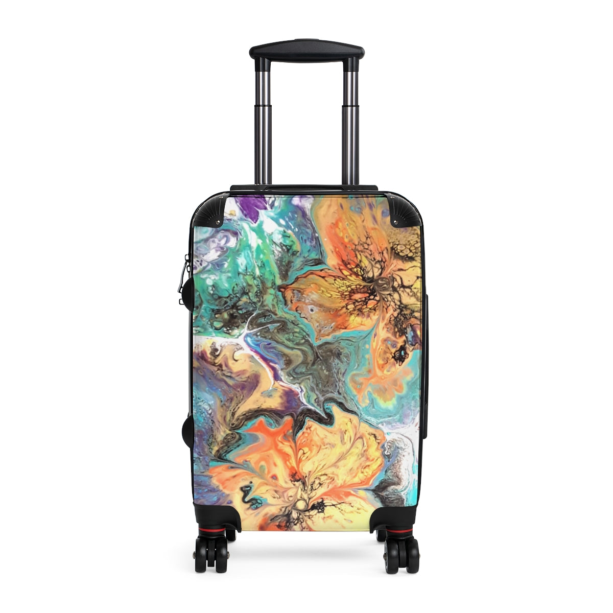 CARRY-ON LUGGAGE SET BY ARTZIRA, UNIQUE ORIGINAL ABSTRACT ART PRINT FOR WOMEN, TRAVEL BAG, DOUBLE WHEELED SPINNER