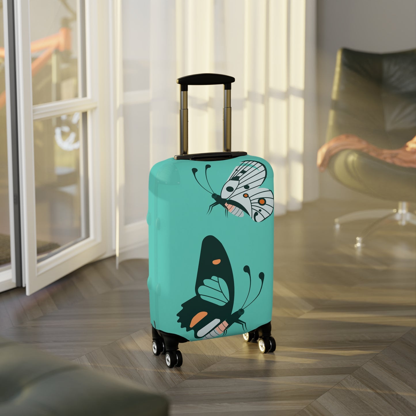 Luggage Cover, Teal Butterfly Luggage Cover in 3 Sizes