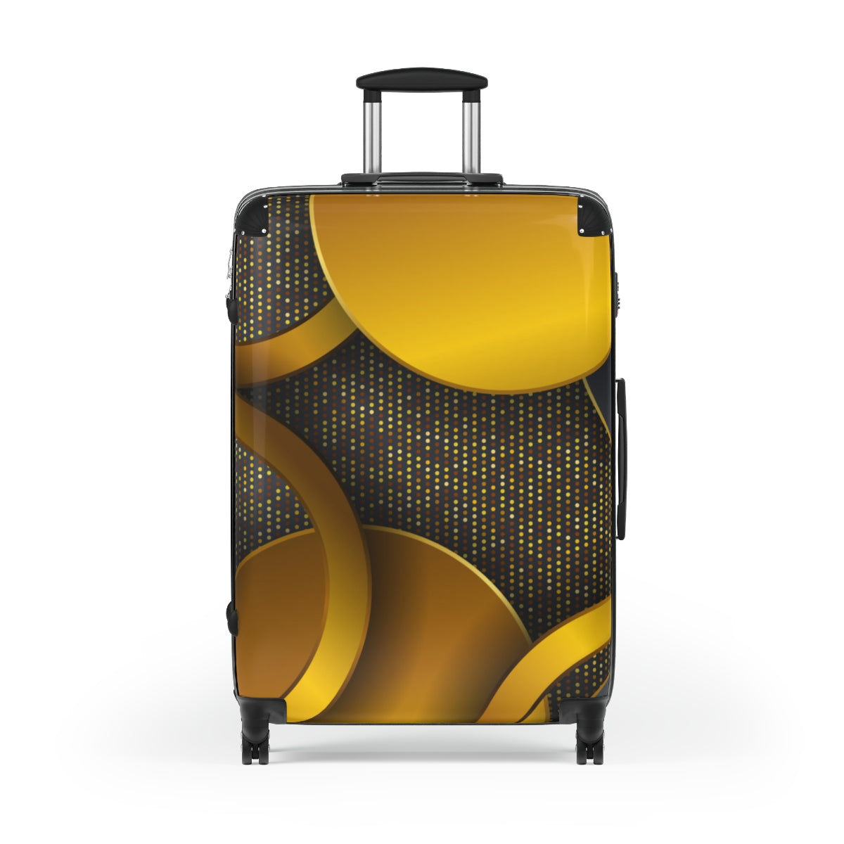 CARRY-ON LUGGAGE WITH WHEELS | Luxury Gold Black | Artzira | Cabin Suitcases | Trolly Travel Bags | 4 Wheeled Spinners | Personalized