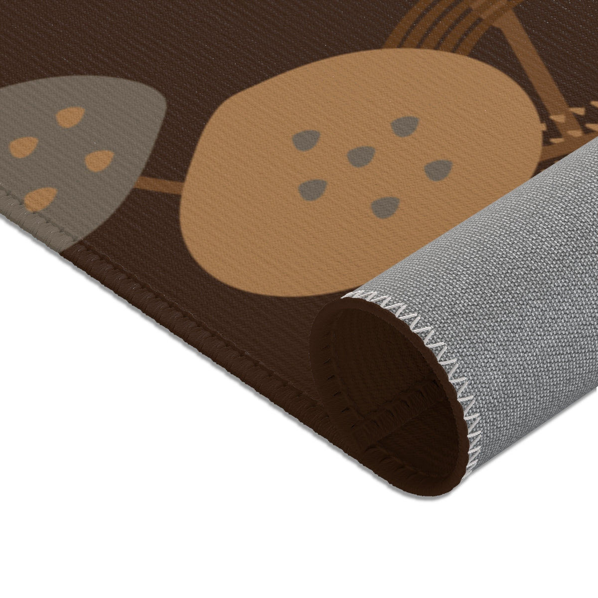 MODERN ART COFFEE BROWN AREA RUGS