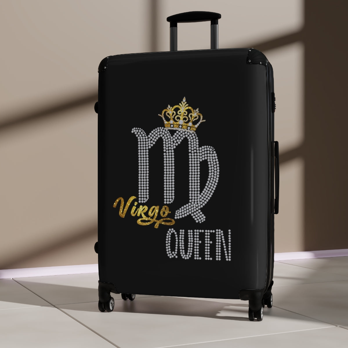 CARRY-ON LUGGAGE WITH WHEELS | Virgo Queen Zodiac Women | Artzira | Cabin Suitcases | Trolly Travel Bags | 4 Wheeled Spinners