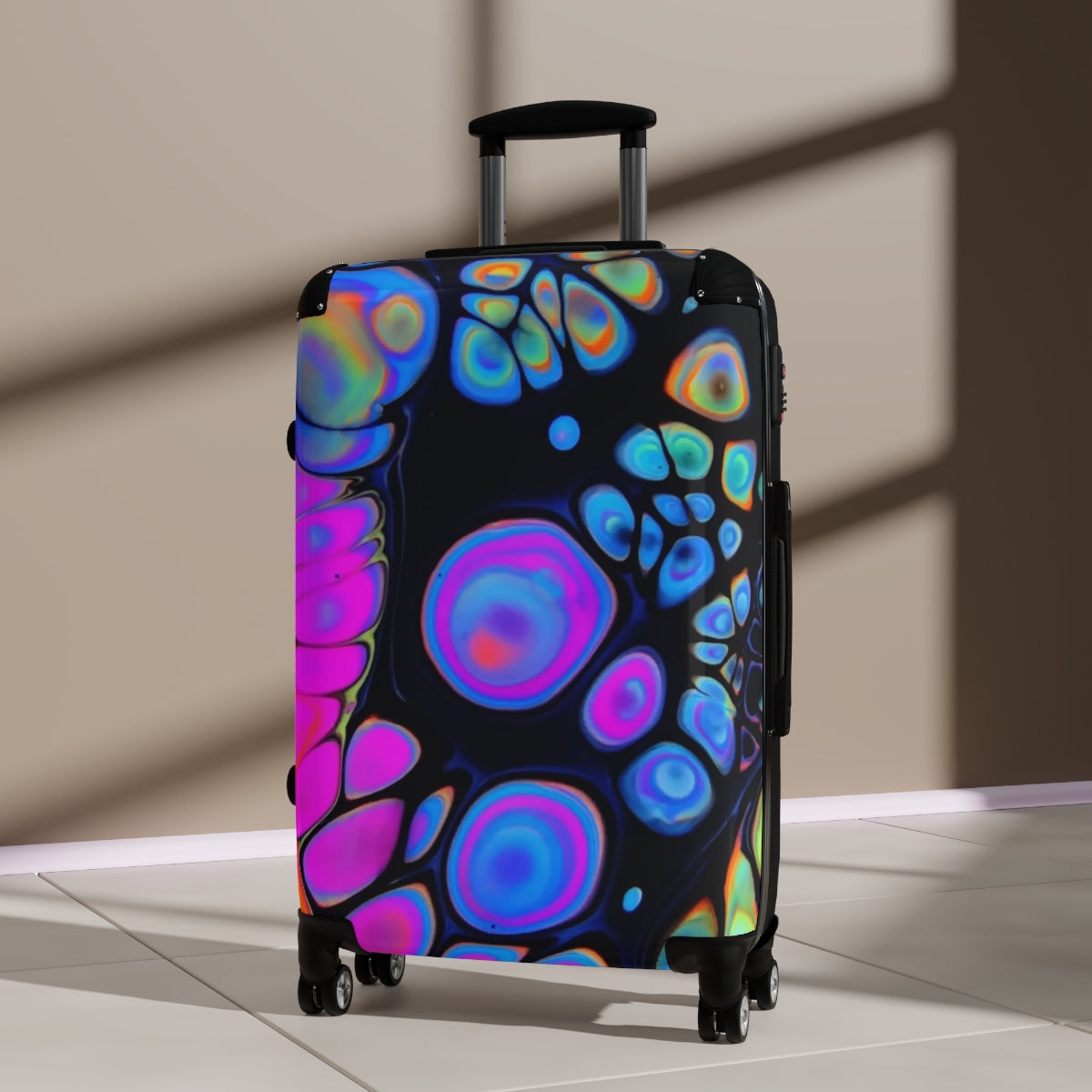 CARRY-ON LUGGAGE ABSTRACT ART SUITCASES BY ARTZIRA, ARTISTIC DESIGNS, DOUBLE WHEELED SPINNER