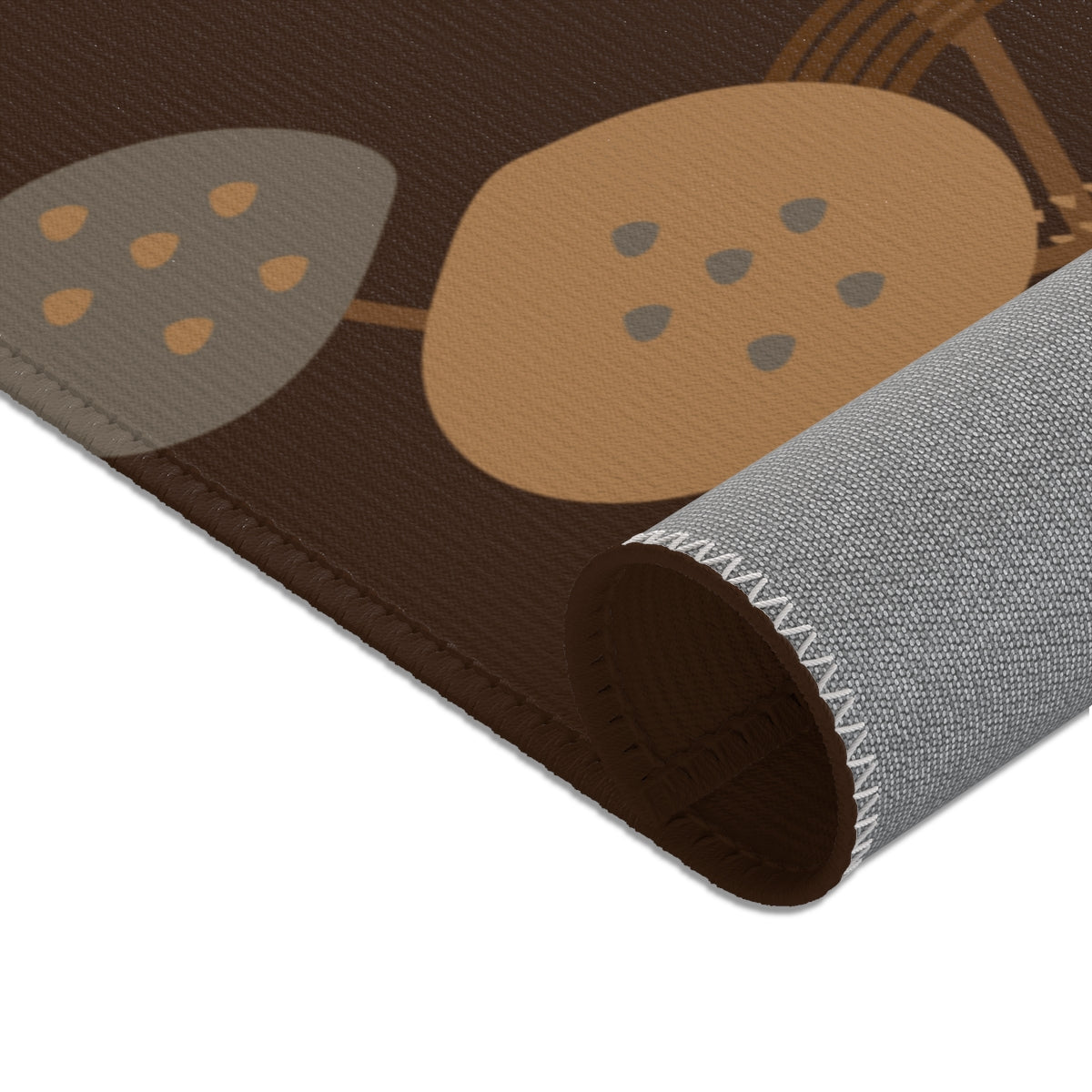 MODERN ART COFFEE BROWN AREA RUGS