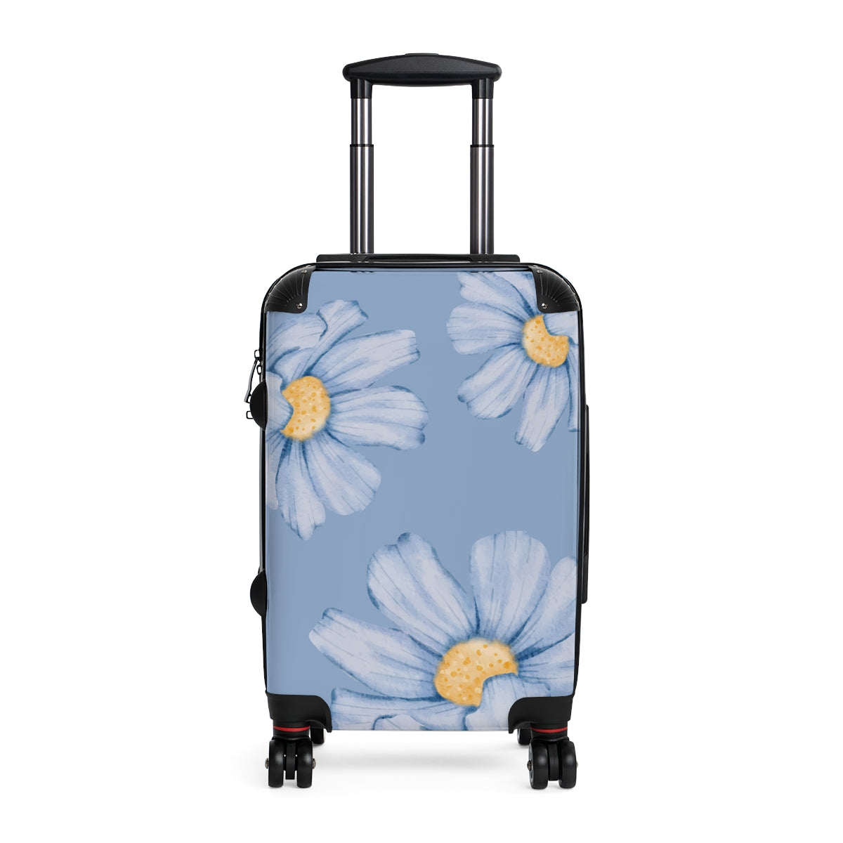 CARRY-ON LUGGAGE FOR WOMEN, BLUE FLORAL CABIN SUITCASE, CHECKED SET, LIGHT TRAVEL BAGS BY ARTZIRA