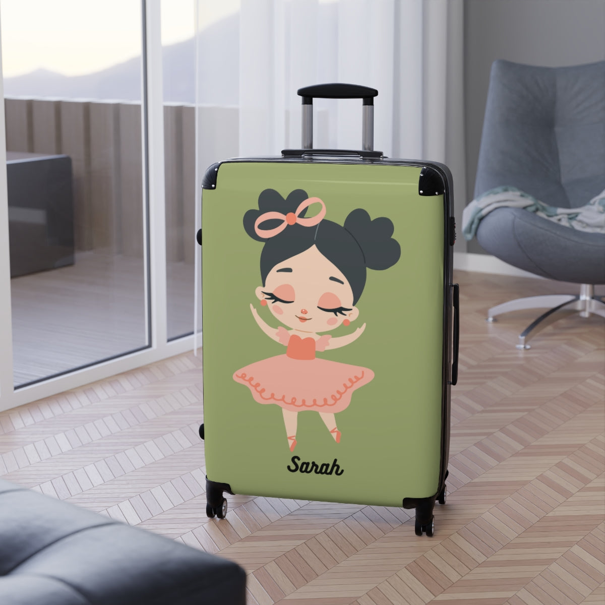 KIDS CARRY-ON Suitcases, Personalised, Doll Girls Cabin Suitcases, Kids Luggage With Wheels, Spinner, Combination Lock | Artzira