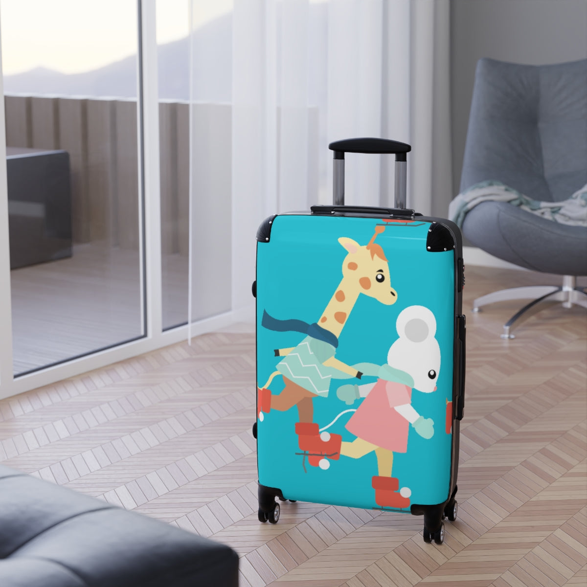 CARRY-ON FOR KIDS TEENS, CABIN SUITCASES  FOR SKATERS, SPORTSMEN, STUDENTS. LUGGAGE BY ARTZIRA, HOLIDAY BAGS, ARTISTIC DESIGNS, DOUBLE WHEELED SPINNER