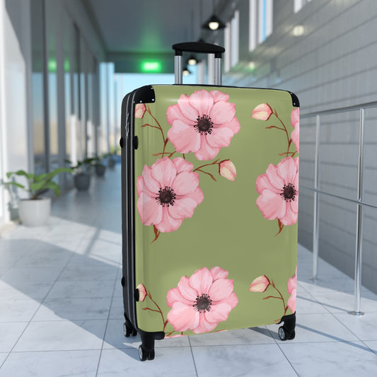 CARRY-ON LUGGAGE FLORAL ART FOR WOMEN, SPINNER, ATS LOCK