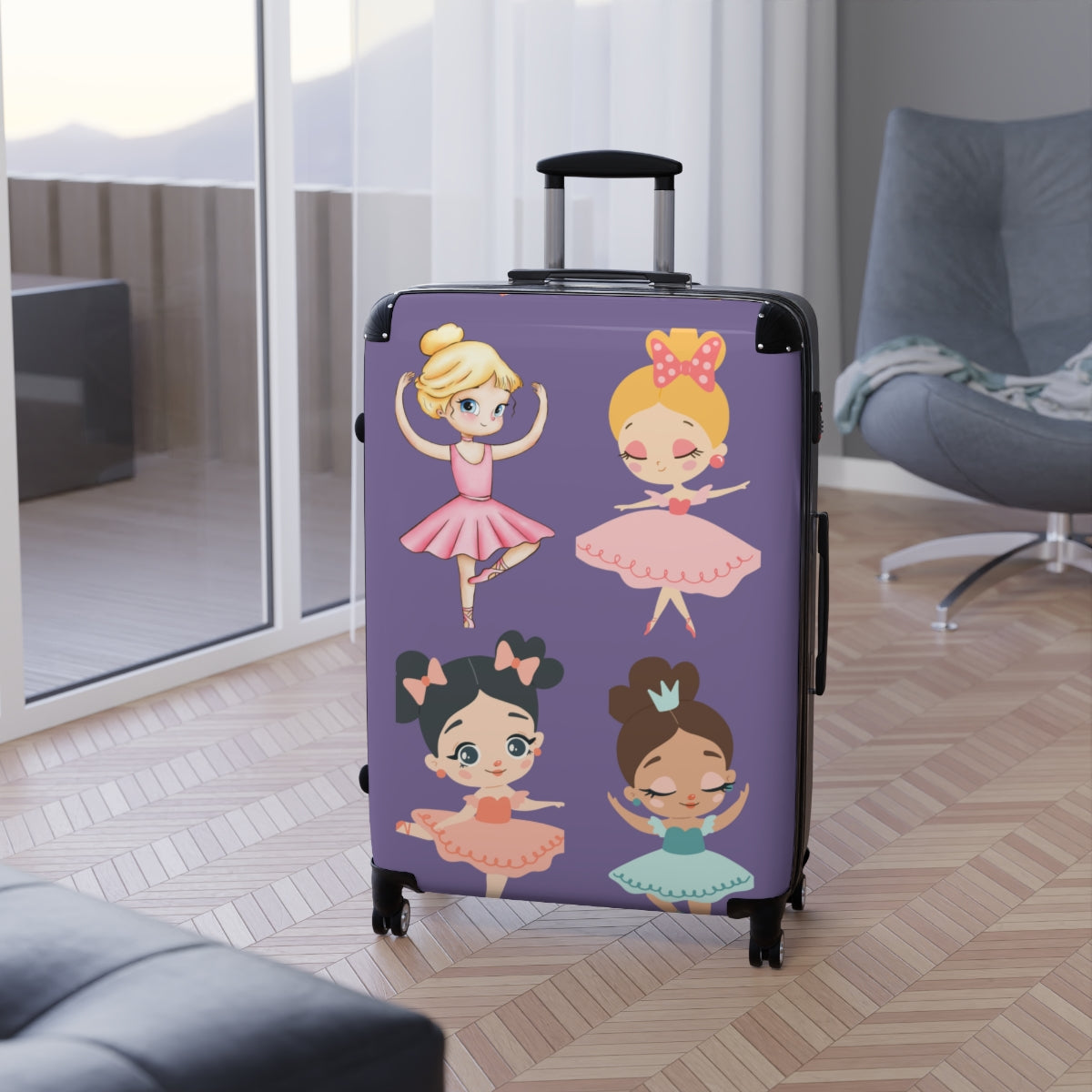 KIDS CARRY-ON Suitcases, Dolls Girls Cabin Suitcases, Kids Luggage With Wheels, Spinner, Combination Lock | Artzira