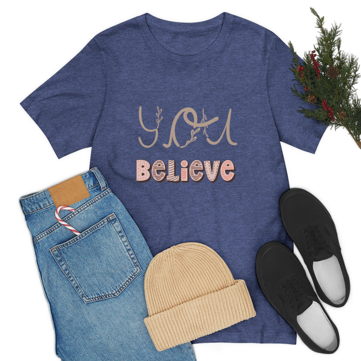 BELIEVE INSPIRATIONAL TEE, Motivational Shirt, Positive Qoute, Believe Your Self Jersy T-Shirt Unisex