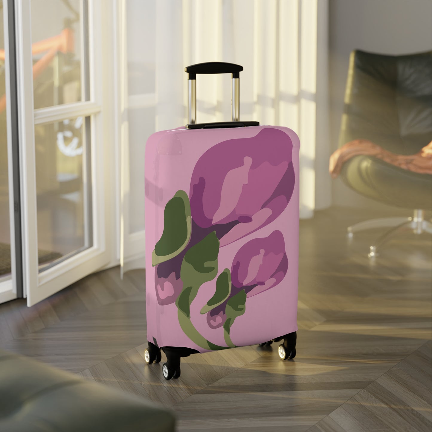 Luggage Cover, Pink Floral Luggage Cover 3 Sizes