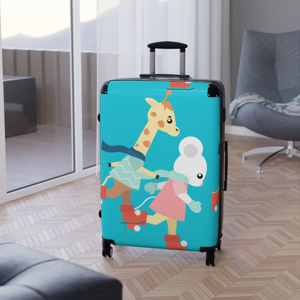 CARRY-ON FOR KIDS TEENS, CABIN SUITCASES  FOR SKATERS, SPORTSMEN, STUDENTS. LUGGAGE BY ARTZIRA, HOLIDAY BAGS, ARTISTIC DESIGNS, DOUBLE WHEELED SPINNER