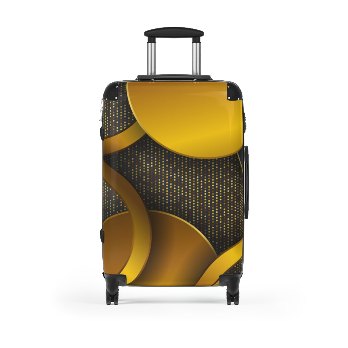 CARRY-ON LUGGAGE WITH WHEELS | Luxury Gold Black | Artzira | Cabin Suitcases | Trolly Travel Bags | 4 Wheeled Spinners | Personalized