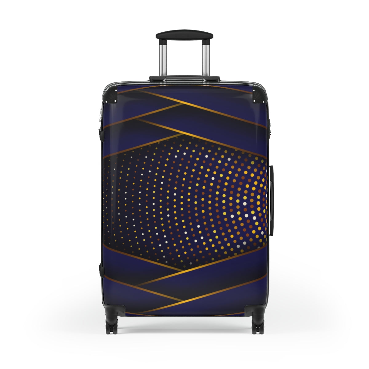 CARRY-ON LUGGAGE WITH WHEELS | Luxury Gold Blue | Artzira | Cabin Suitcases | Trolly Travel Bags | 4 Wheeled Spinners | Personalized