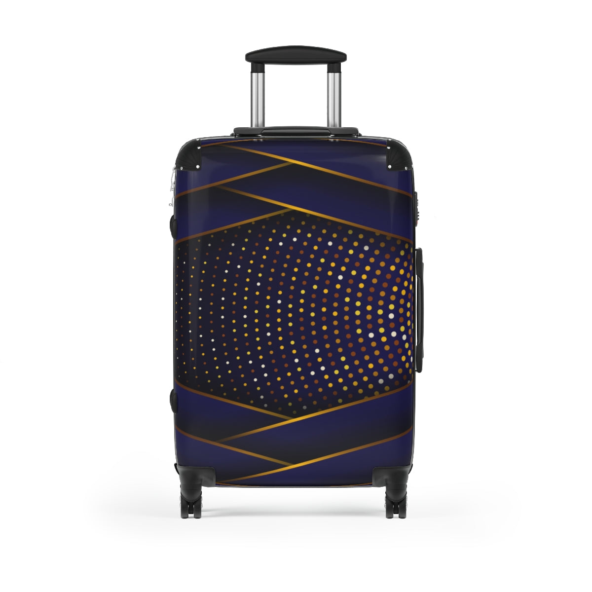 CARRY-ON LUGGAGE WITH WHEELS | Luxury Gold Blue | Artzira | Cabin Suitcases | Trolly Travel Bags | 4 Wheeled Spinners | Personalized