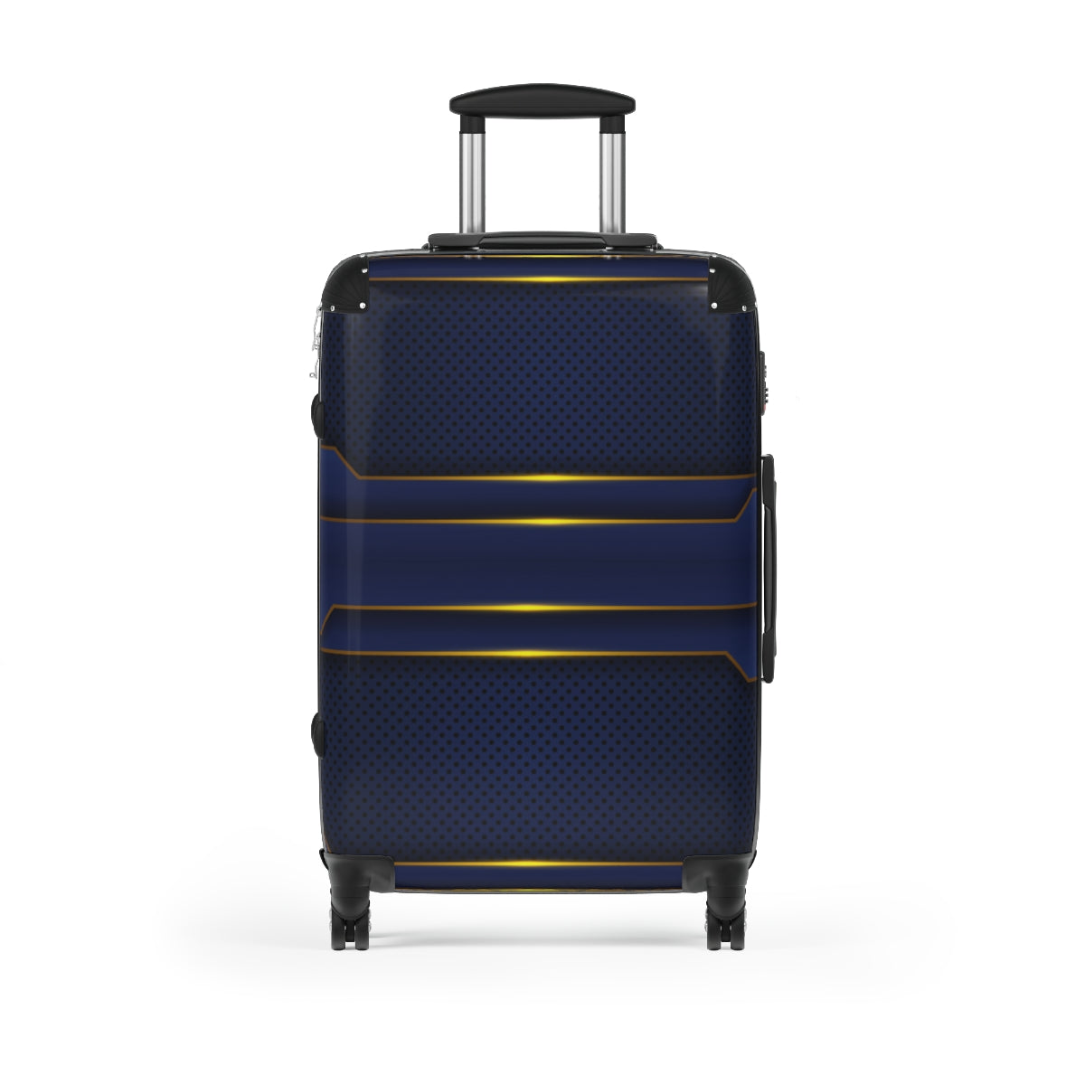 CARRY-ON LUGGAGE WITH WHEELS | Luxury Gold Blue | Artzira | Cabin Suitcases | Trolly Travel Bags | 4 Wheeled Spinners | Personalized