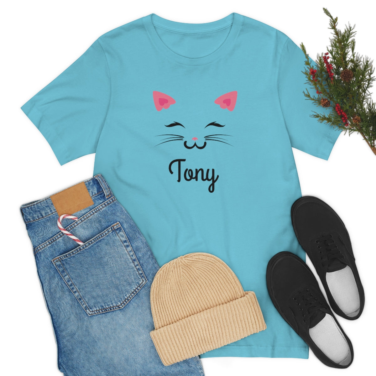 CAT MEMORIAL TEE PERSONALIZED UNISEX JERSY, CAT LINE ART FACE SHIRT