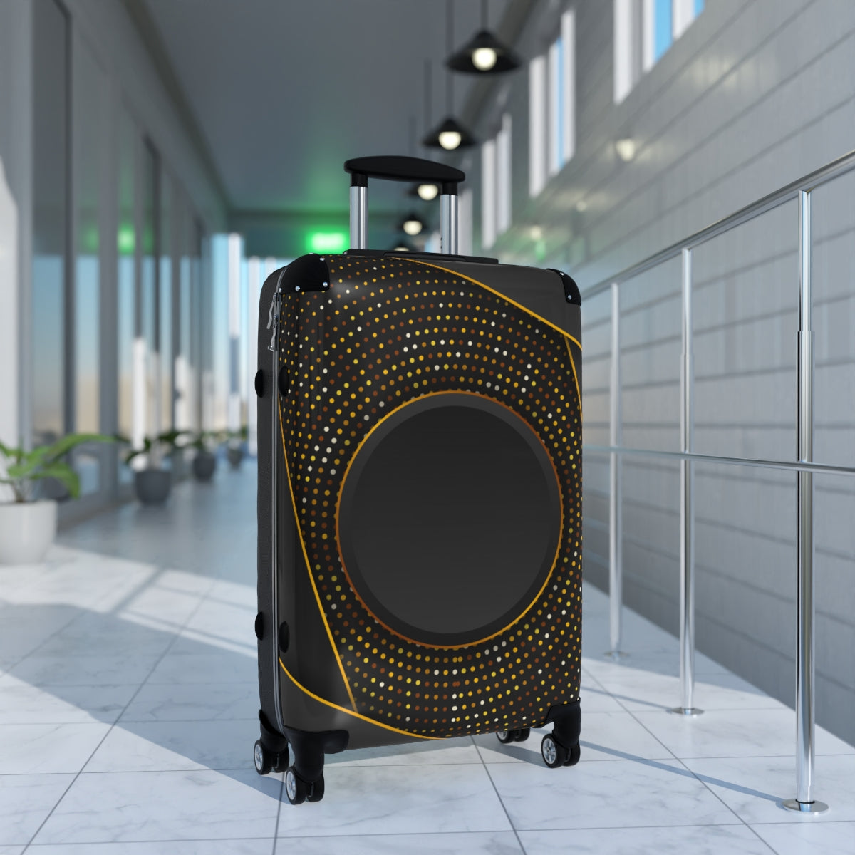 CARRY-ON LUGGAGE WITH WHEELS | Luxury Gold Black | Artzira | Cabin Suitcases | Trolly Travel Bags | 4 Wheeled Spinners | Personalized