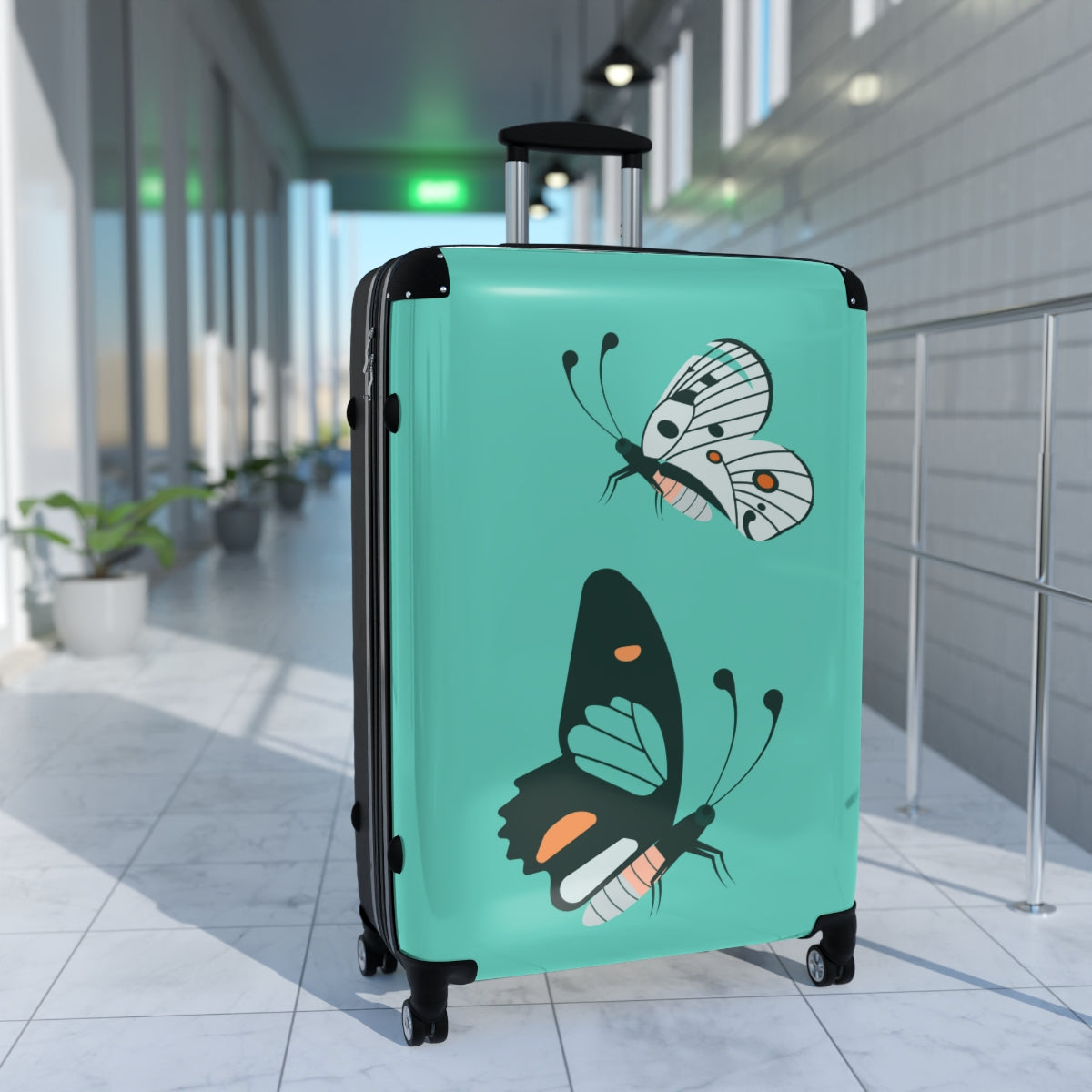 CARRY-ON LUGGAGE, BUTTERFLY ART SET BY ARTZIRA, Cabin Suitcase Carry-On Luggage, Trolly Travel Bags Double Wheeled Spinners, Men's Choice