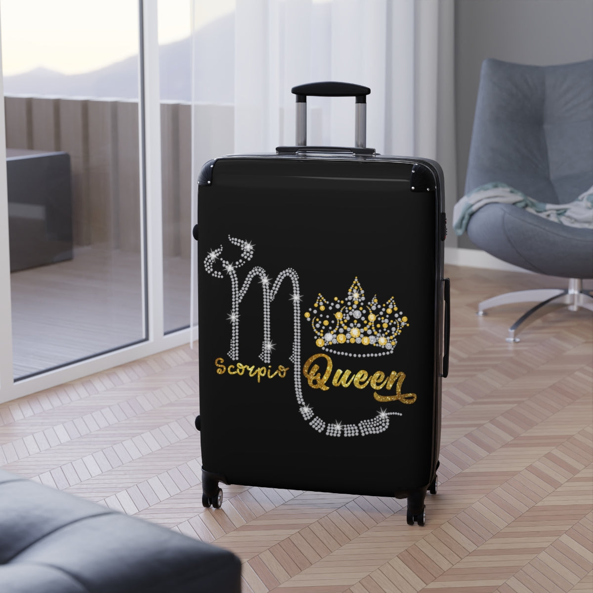 CARRY-ON LUGGAGE | Scorpio Queen Zodiac Women | Artzira | Cabin Suitcases Set | Trolly Travel Bags | 4 Wheeled Spinners